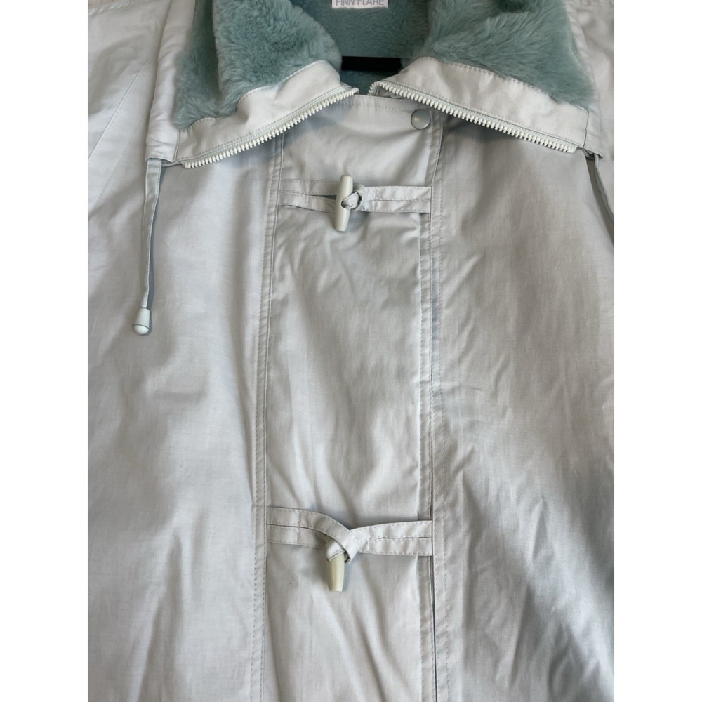 Finn Flare Jacket‎ Coat Size Large Mint Green Faux Fur Shirt Style L 14 - Picture 3 of 12